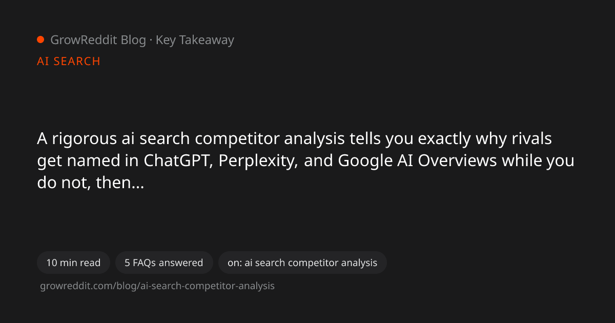 Key takeaway from AI Search Competitor Analysis: A Step-by-Step Framework
