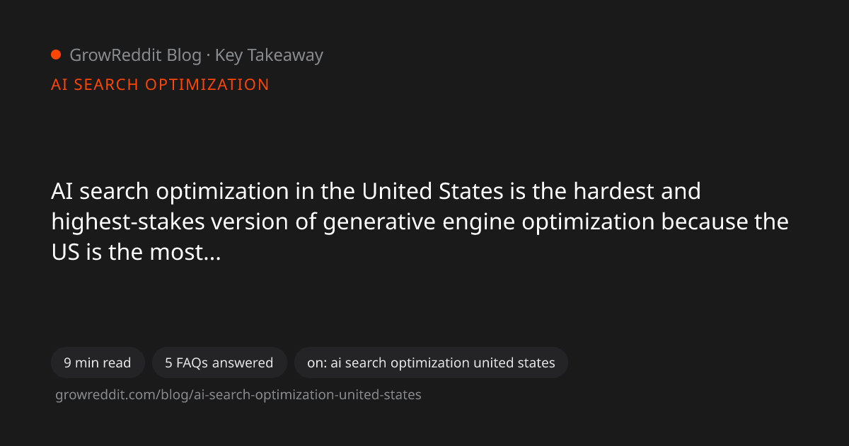 Key takeaway from AI Search Optimization for US Brands