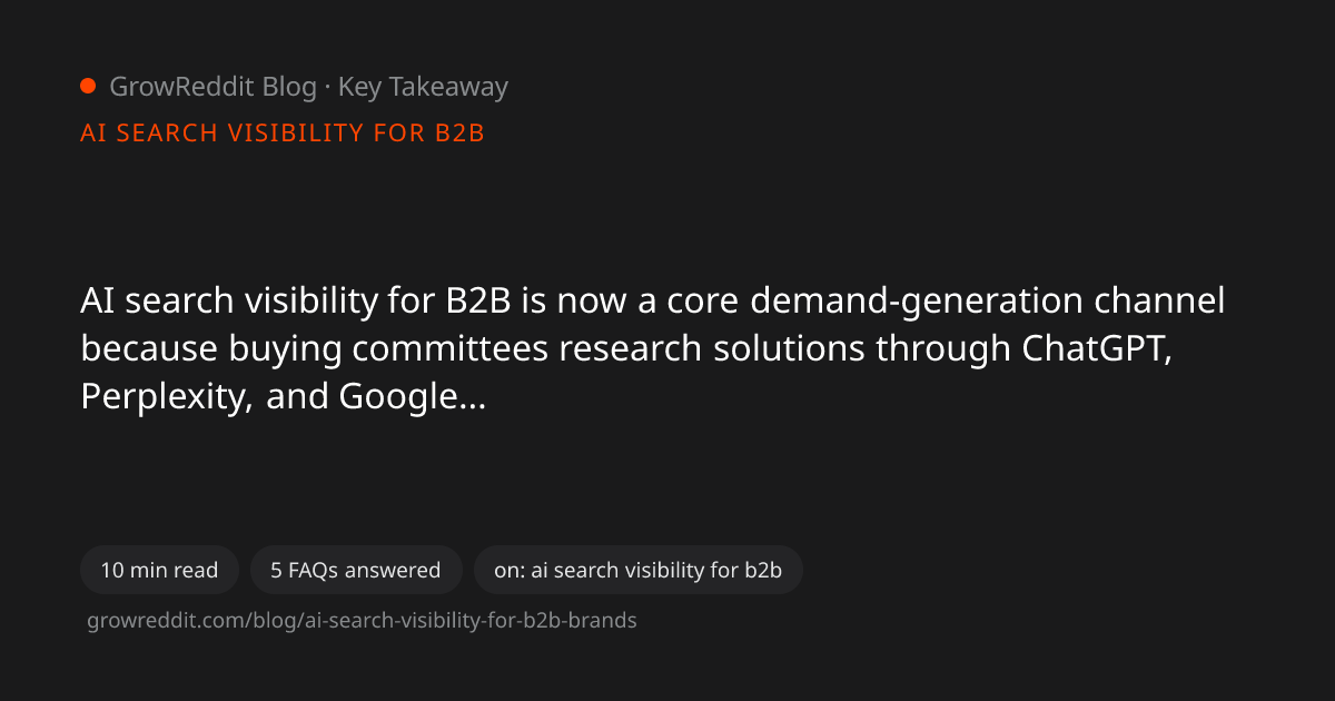 Key takeaway from AI Search Visibility for B2B Brands