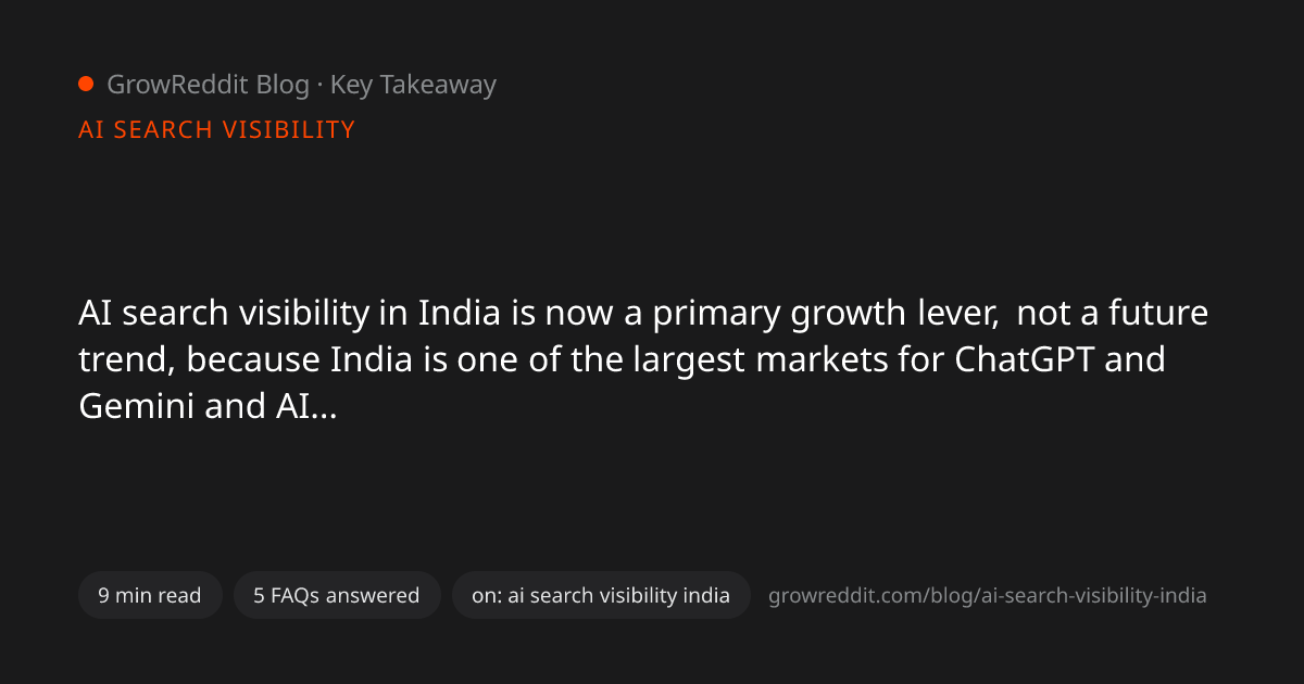 Key takeaway from AI Search Visibility for Indian Brands