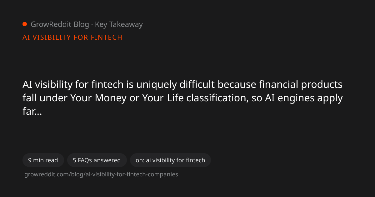 Key takeaway from AI Visibility for Fintech Companies
