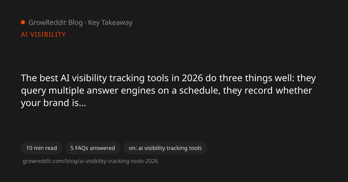Key takeaway from Best AI Visibility Tracking Tools in 2026