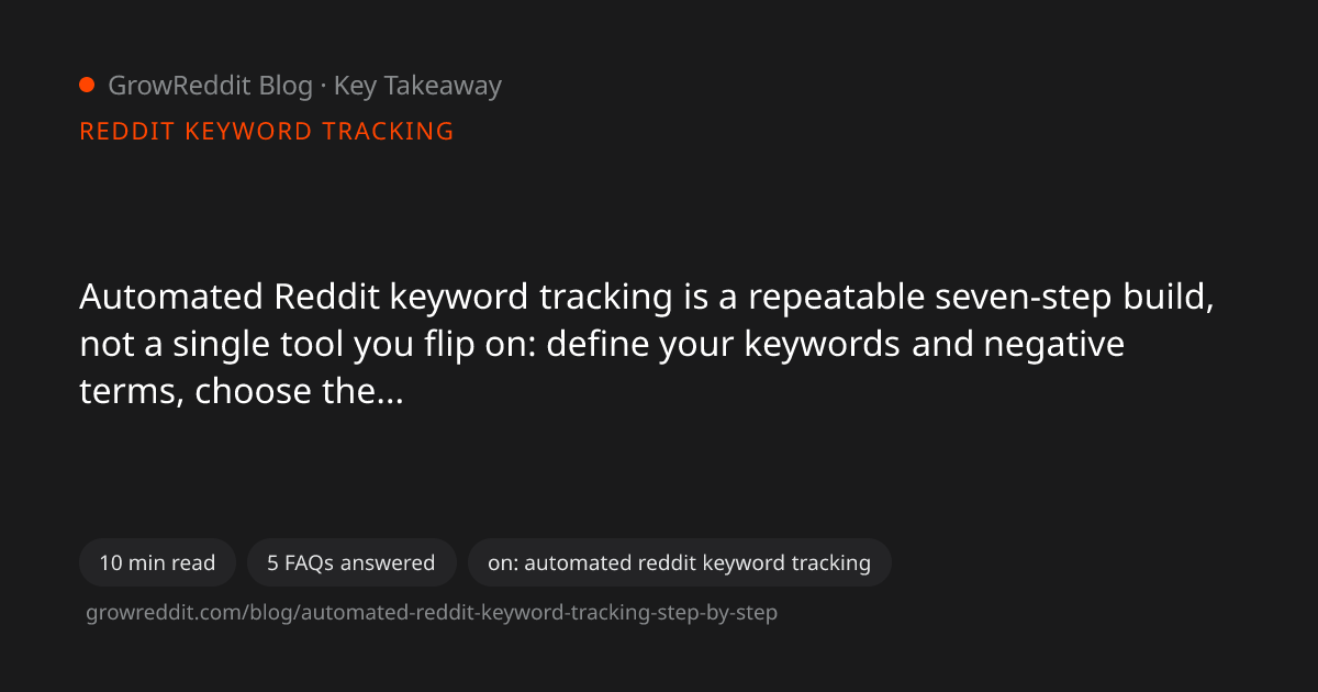 Key takeaway from Automated Reddit Keyword Tracking: A Step-by-Step Guide