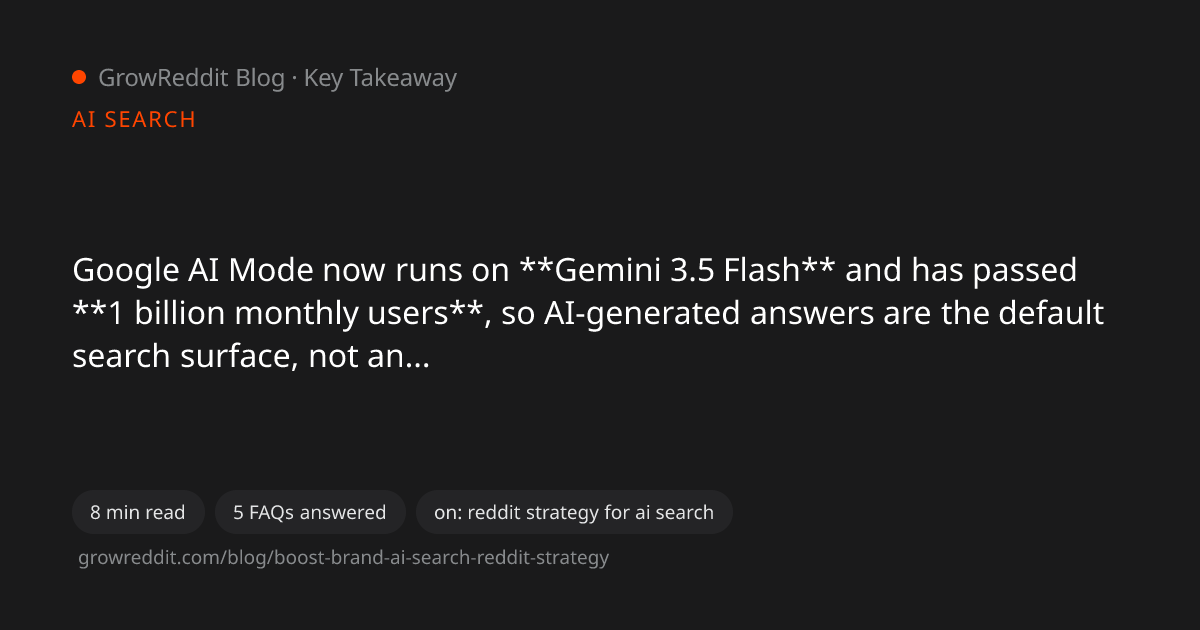 Key takeaway from Boost Your Brand in AI Search: The Reddit Strategy That Works