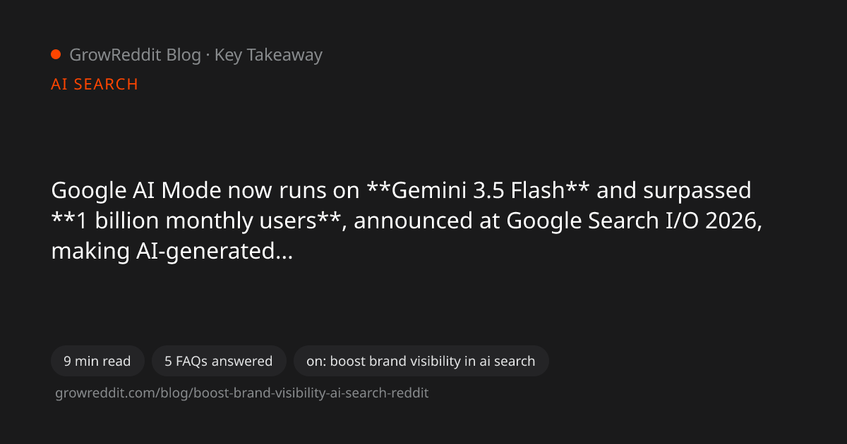 Key takeaway from How to Boost Brand Visibility in AI Search Results Using Reddit
