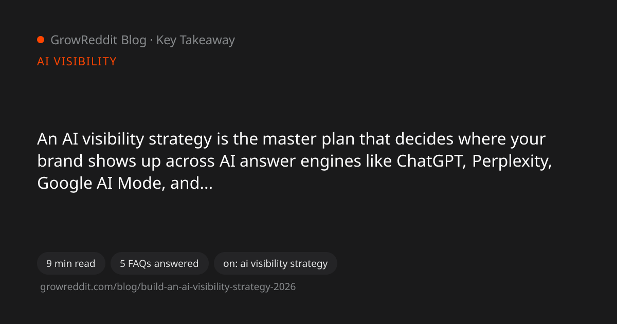 Key takeaway from How to Build an AI Visibility Strategy in 2026