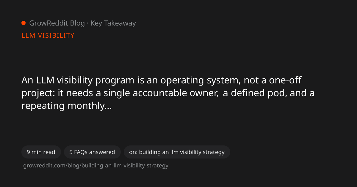 Key takeaway from The Complete Guide to Building an LLM Visibility Strategy