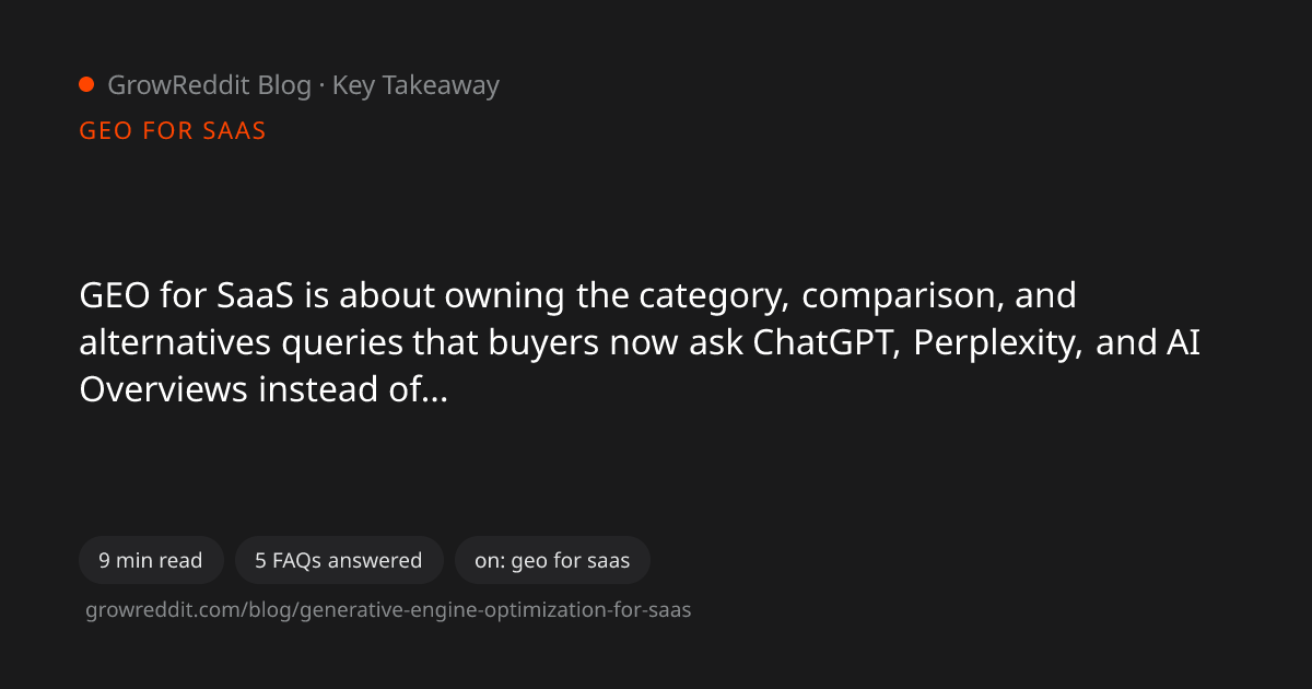 Key takeaway from Generative Engine Optimization for SaaS Companies