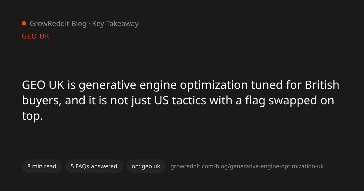 Key takeaway from Generative Engine Optimization for UK Brands