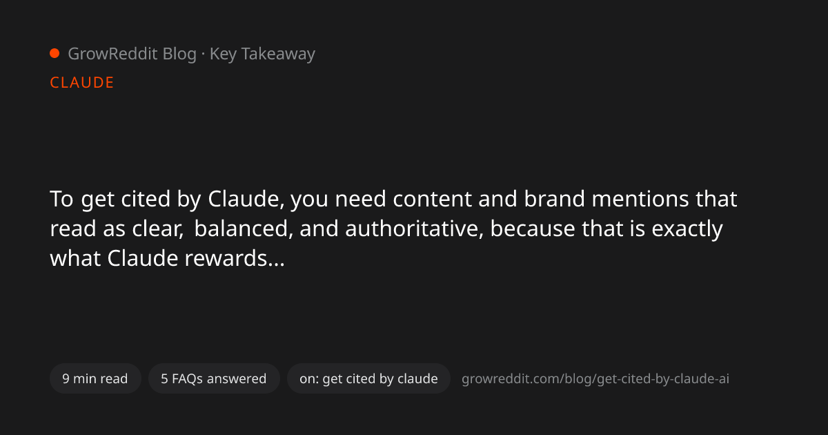 Key takeaway from How to Get Your Brand Cited by Claude