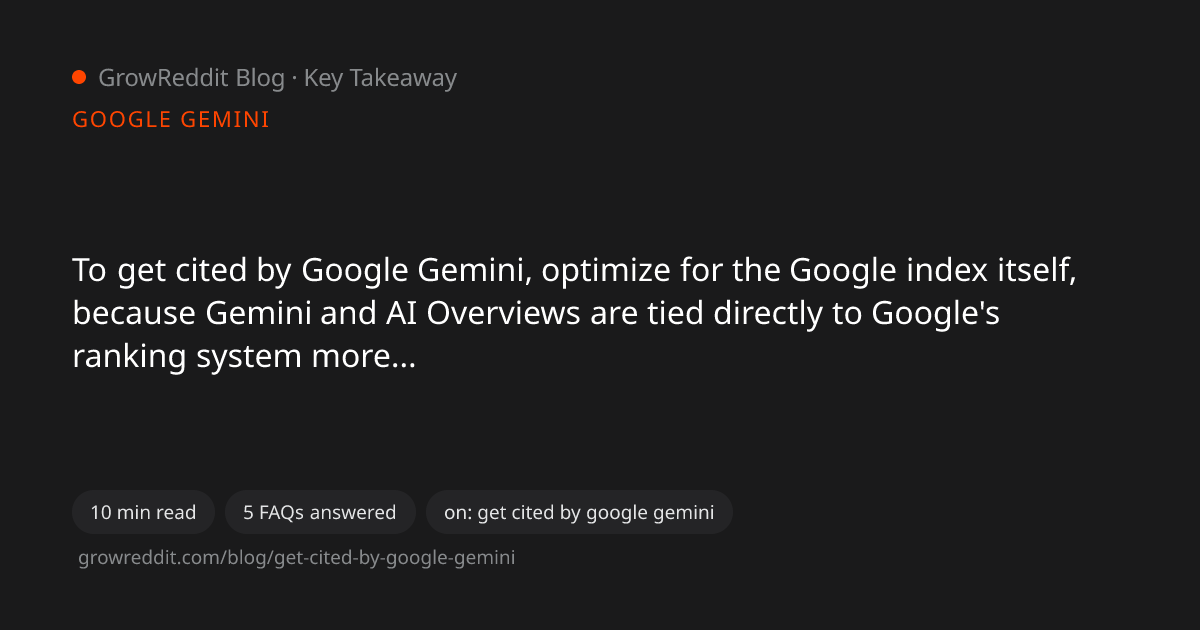Key takeaway from How to Get Your Brand Cited by Google Gemini