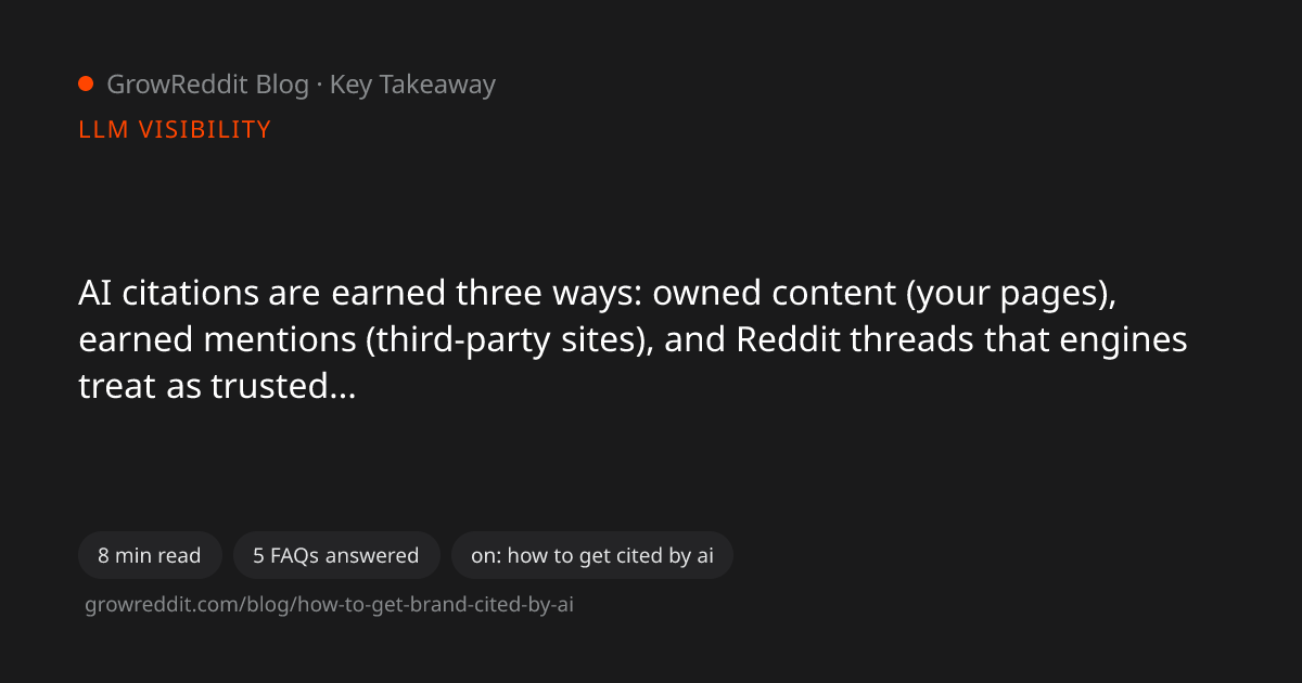 Key takeaway from LLM Visibility Strategy: How to Get Your Brand Cited by AI