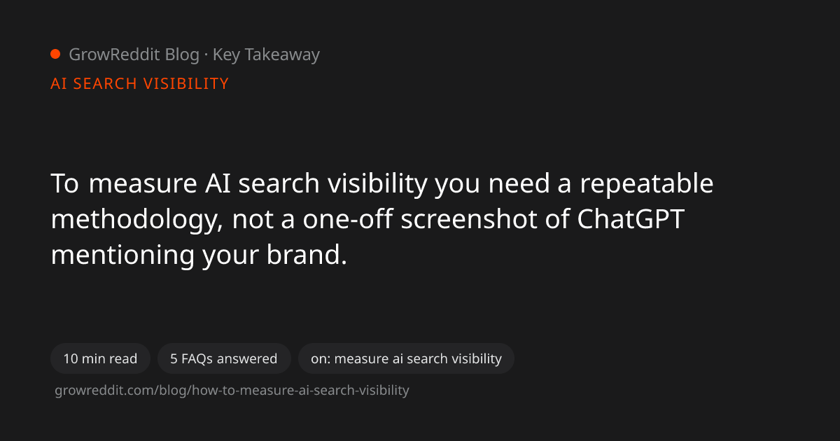 Key takeaway from How to Measure Your AI Search Visibility