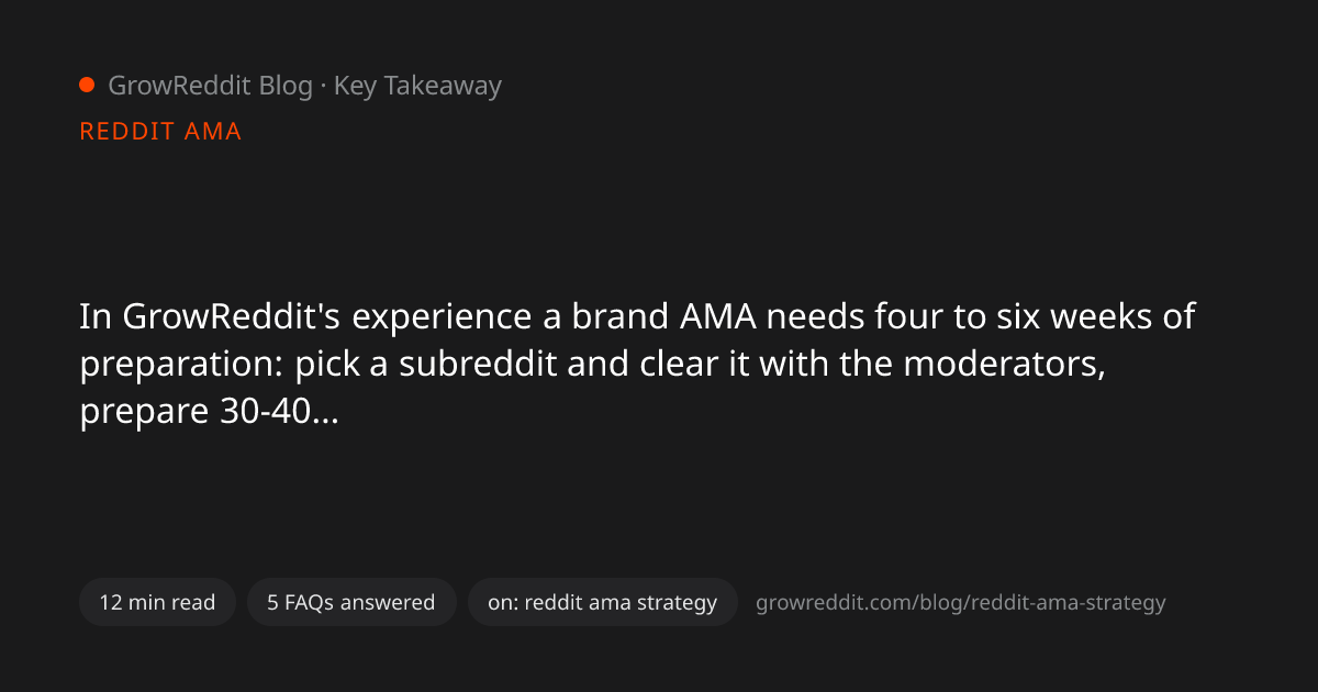 Key takeaway from Reddit AMA Strategy: How to Host a Successful AMA