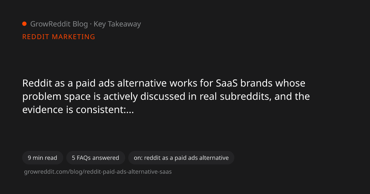 Key takeaway from Reddit as a Paid Ads Alternative for SaaS: Does It Work?