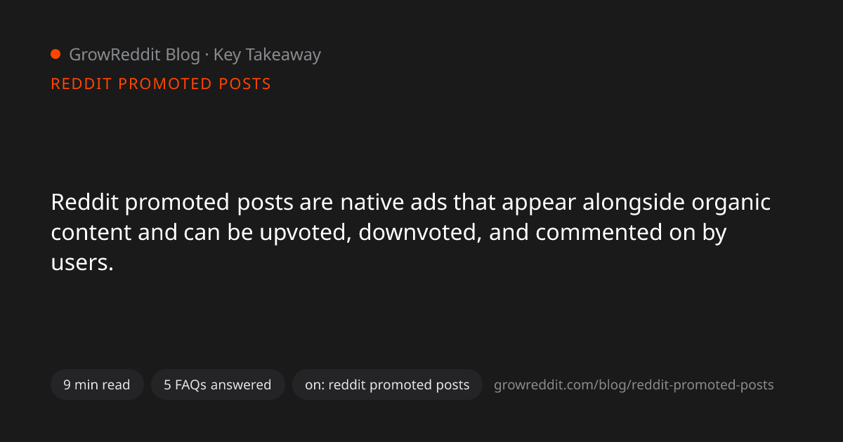 Key takeaway from Reddit Promoted Posts: Best Practices and Examples