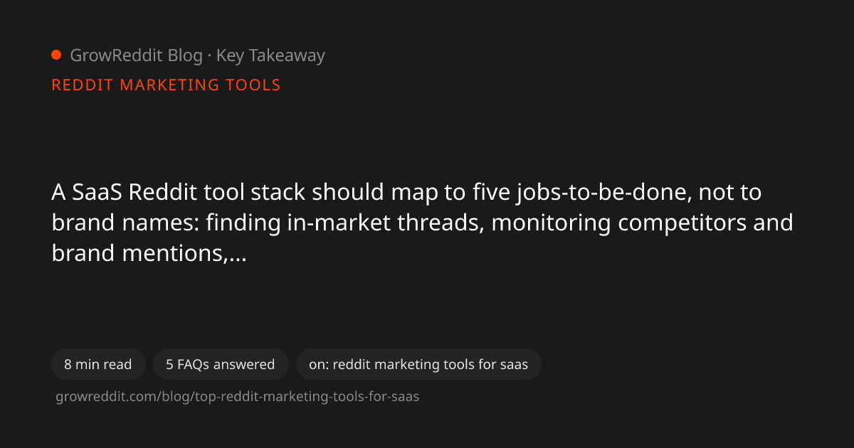 Key takeaway from Top Reddit Marketing Tools Every SaaS Marketer Needs