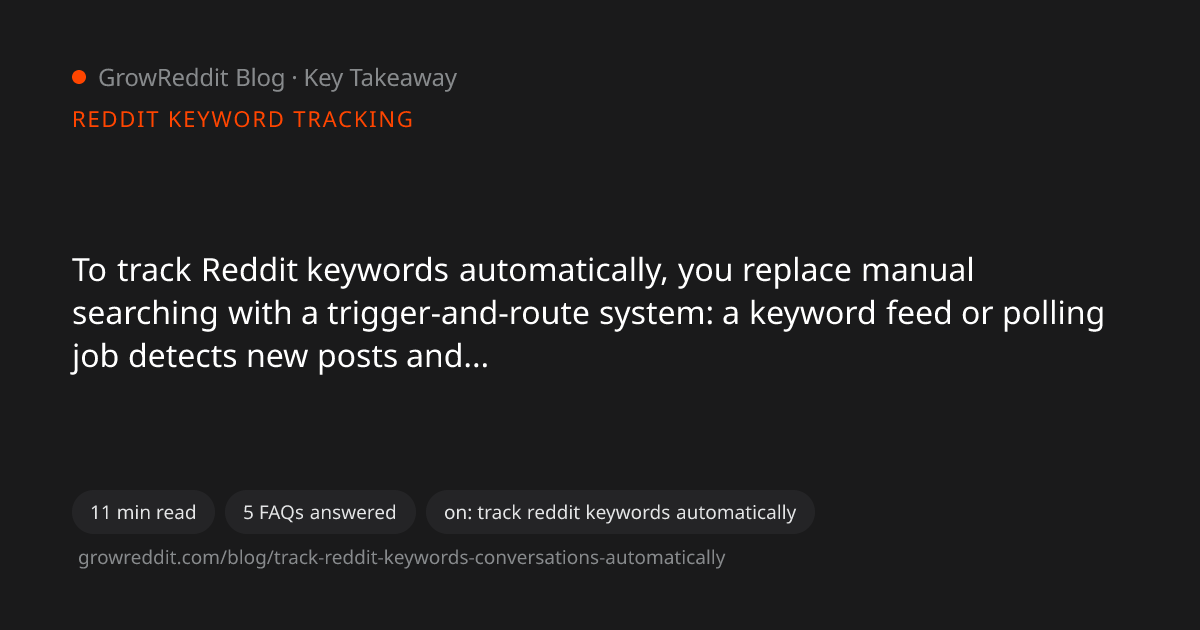 Key takeaway from How to Track Reddit Keywords and Conversations Automatically
