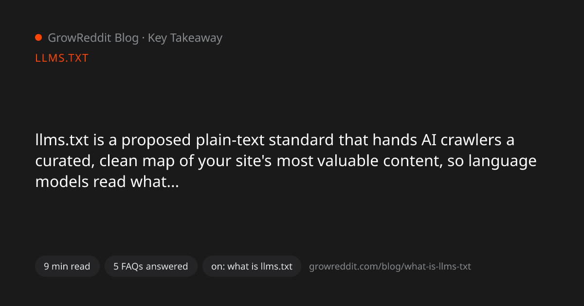 Key takeaway from What Is llms.txt? The New Standard for AI Crawlers