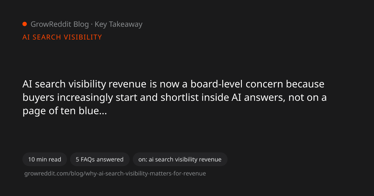 Key takeaway from Why AI Search Visibility Matters for Revenue
