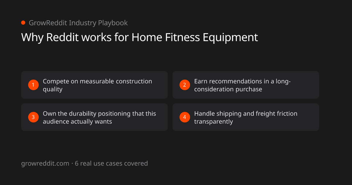 Why Reddit works for Home Fitness Equipment: 4 key benefits