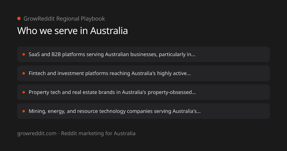Reddit marketing in Australia: real local subreddits and served industries