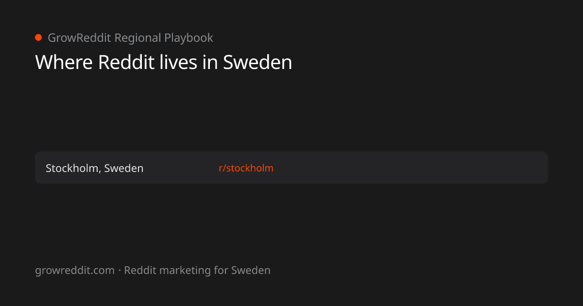 Reddit marketing in Sweden: real local subreddits and served industries